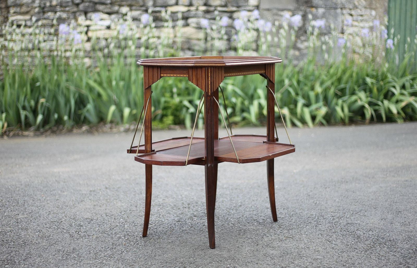 Wooden Flap Service, Tea Trolley, Bar, Living Room Furniture, Vintage Service, Kitchen, Decoration photo vintage