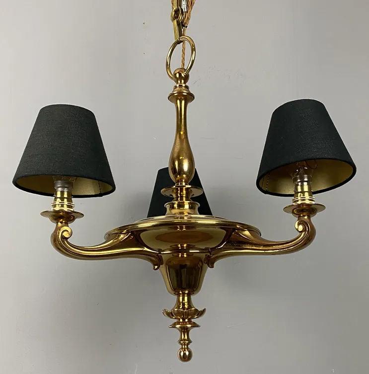Art Nouveau Chandelier With Black Shades (24017) photo buy