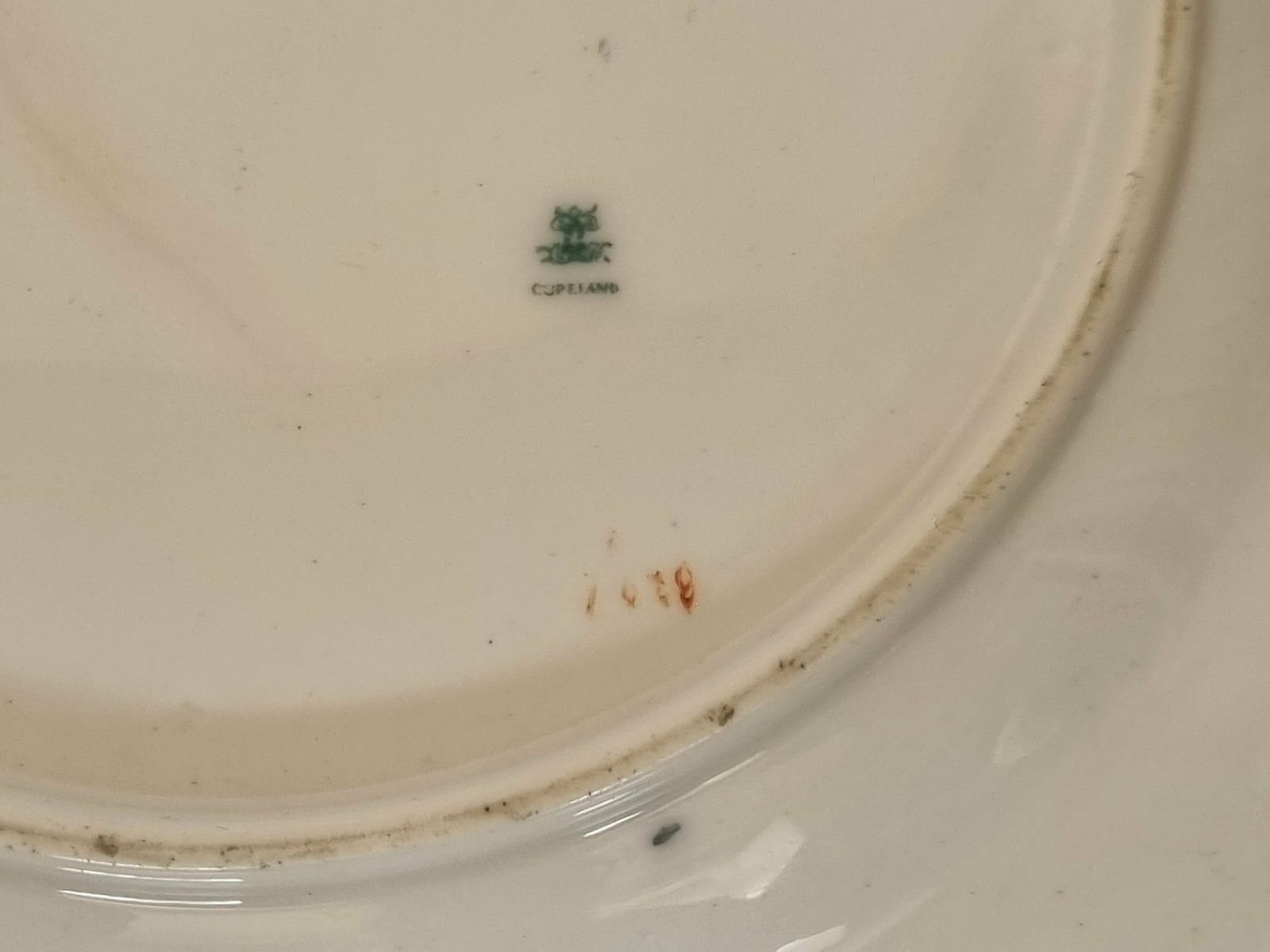 Antique Copeland Spode Indian Tree Plate, English Hand Painted Floral China, Scalloped Edge 9.5 Inch photo vintage