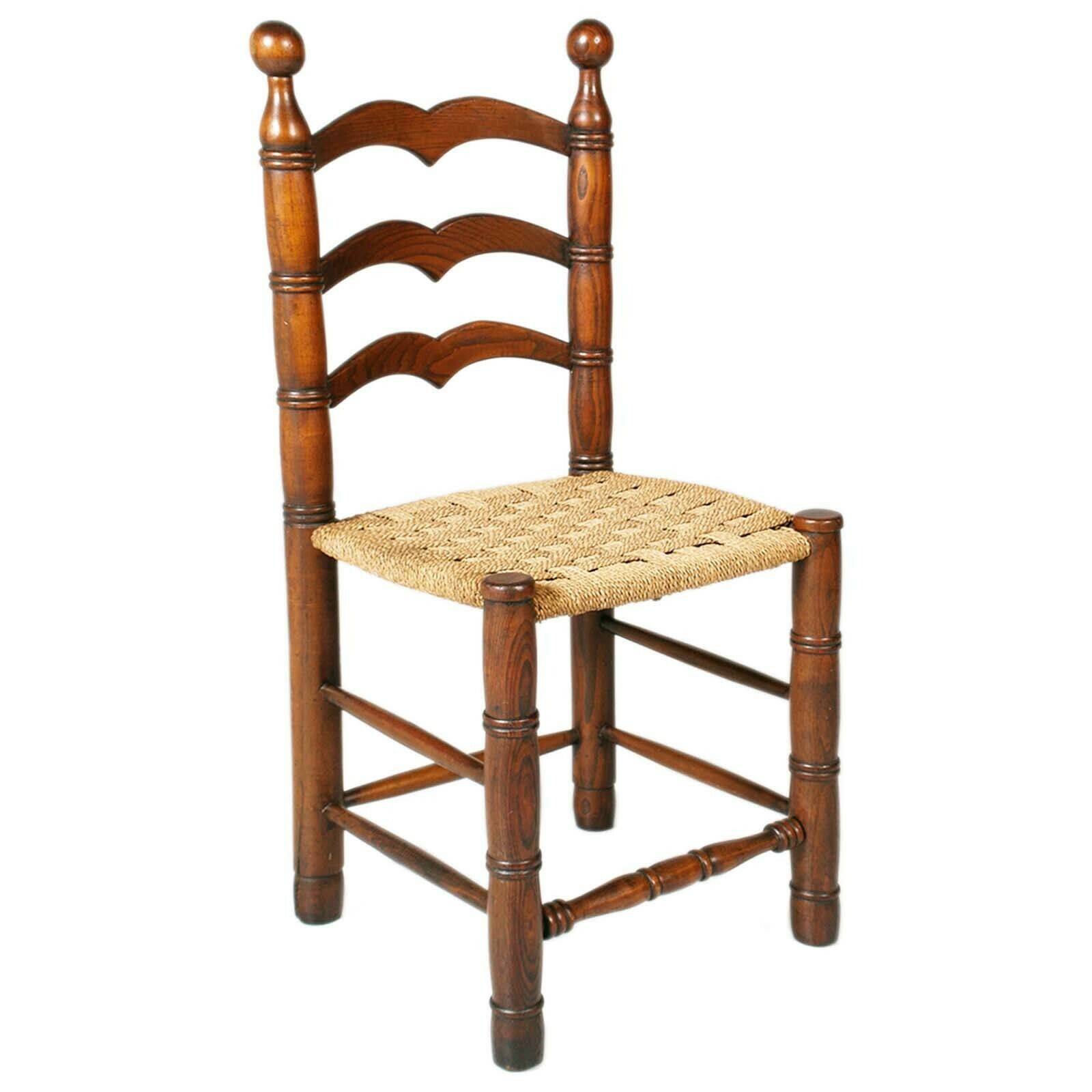 Hemp Rope And Oak Brutalist Style Chairs By Charles Dudouyt, 1940s, Set Of 2 photo 2000.0