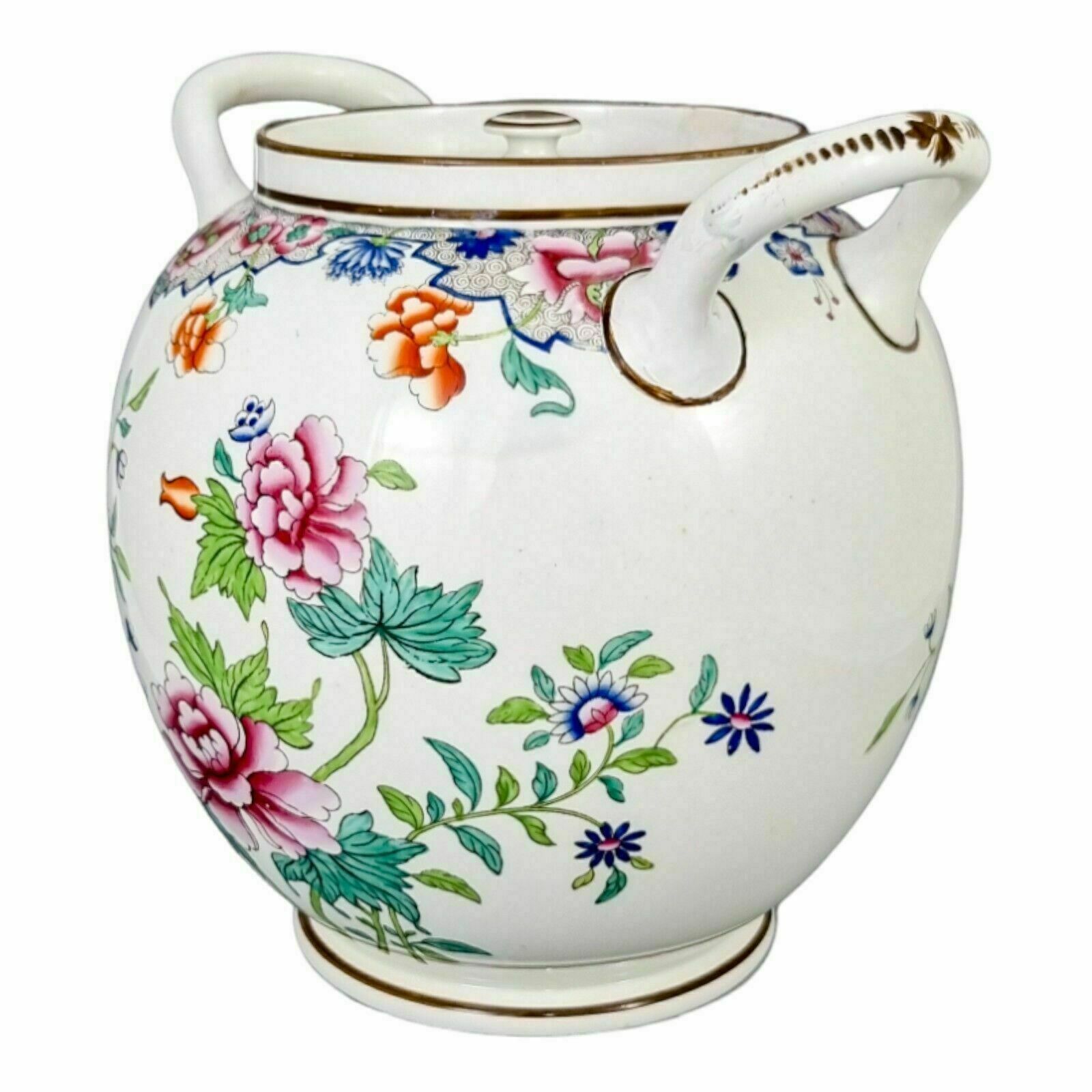 1820s Regency Spode Porcelain Chinoiserie Famille Rose Creamware Barrel Jar 3184 photo Home Decor