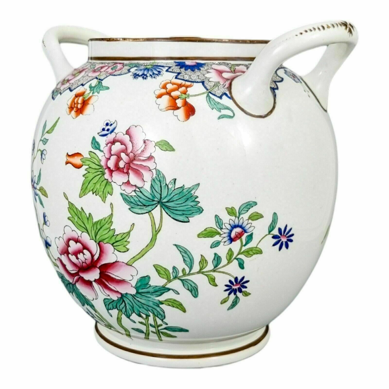 1820s Regency Spode Porcelain Chinoiserie Famille Rose Creamware Barrel Jar 3184 photo 450.0