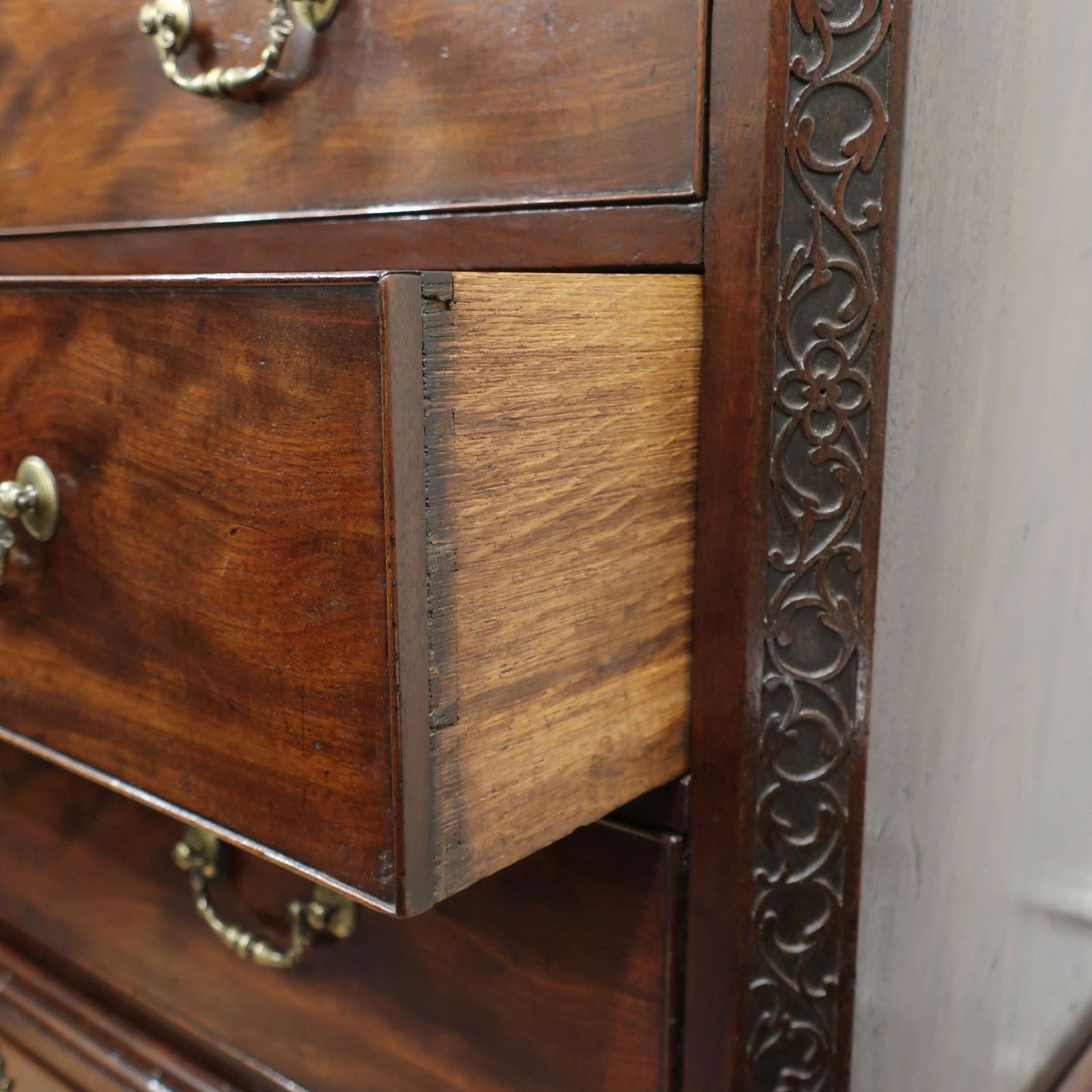 Chippendale Period Mahogany Antique Chest On Chest photo buy