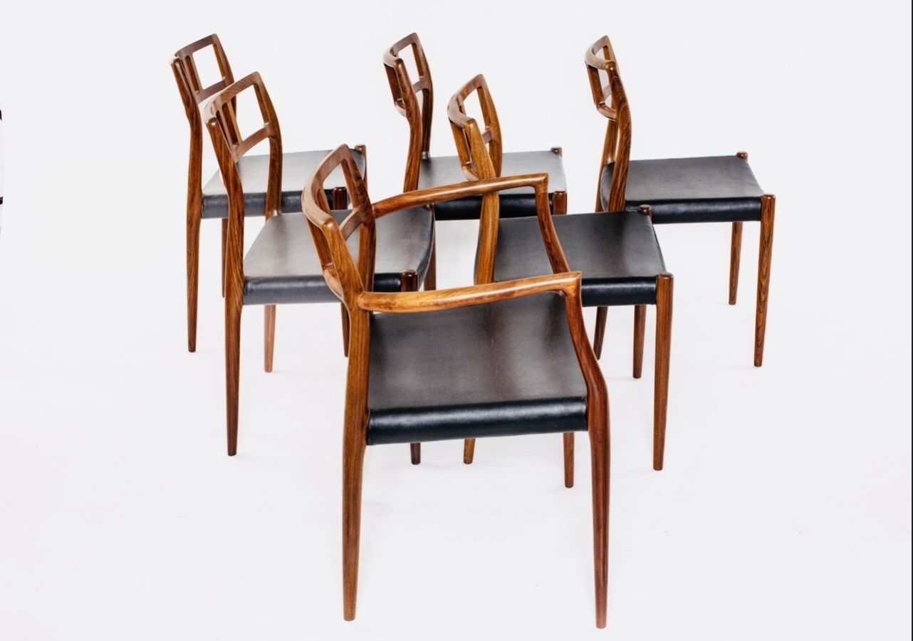 Niels Moller Rosewood Chairs, 1960s