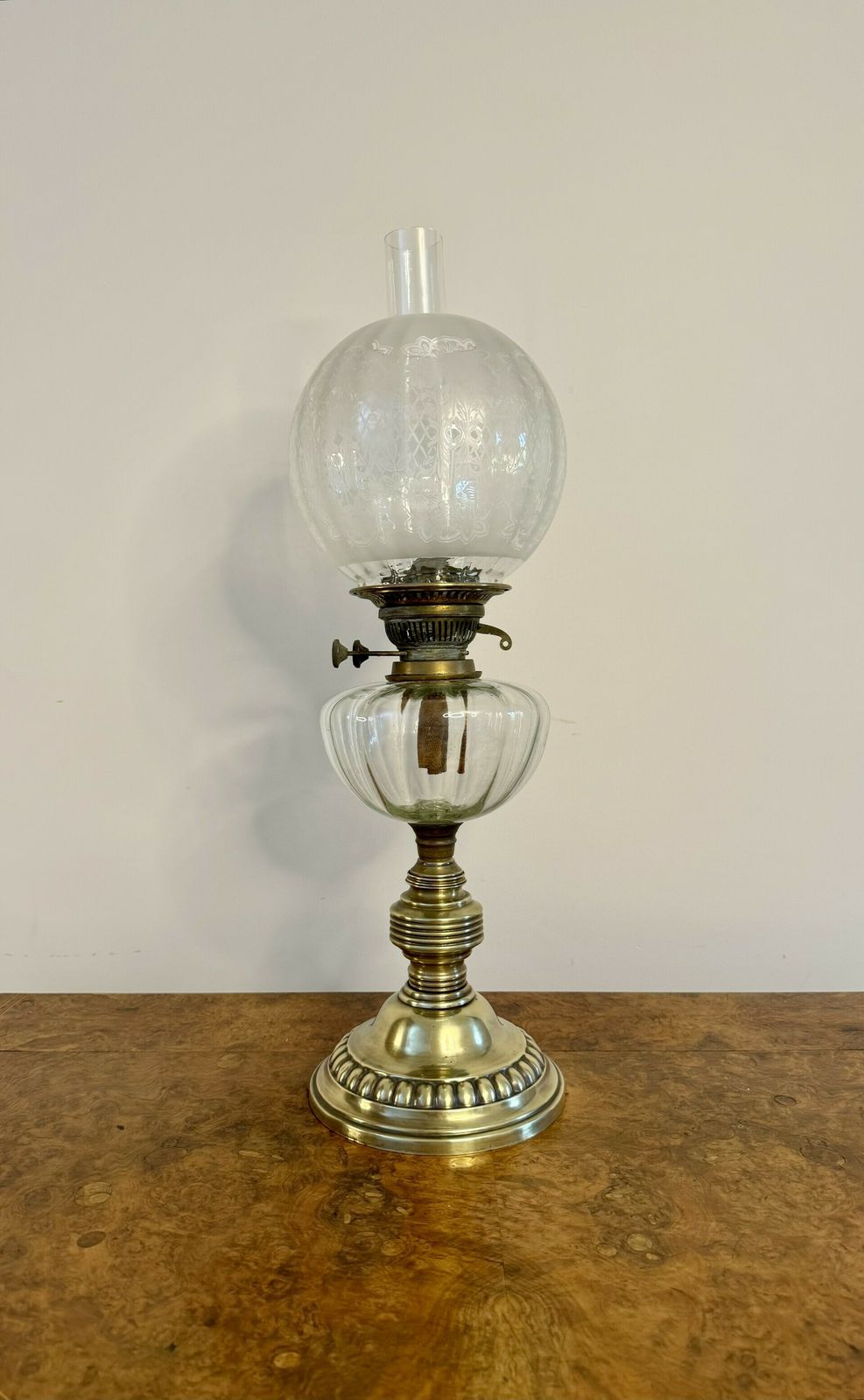 Quality Antique Brass Oil Lamp photo furniture