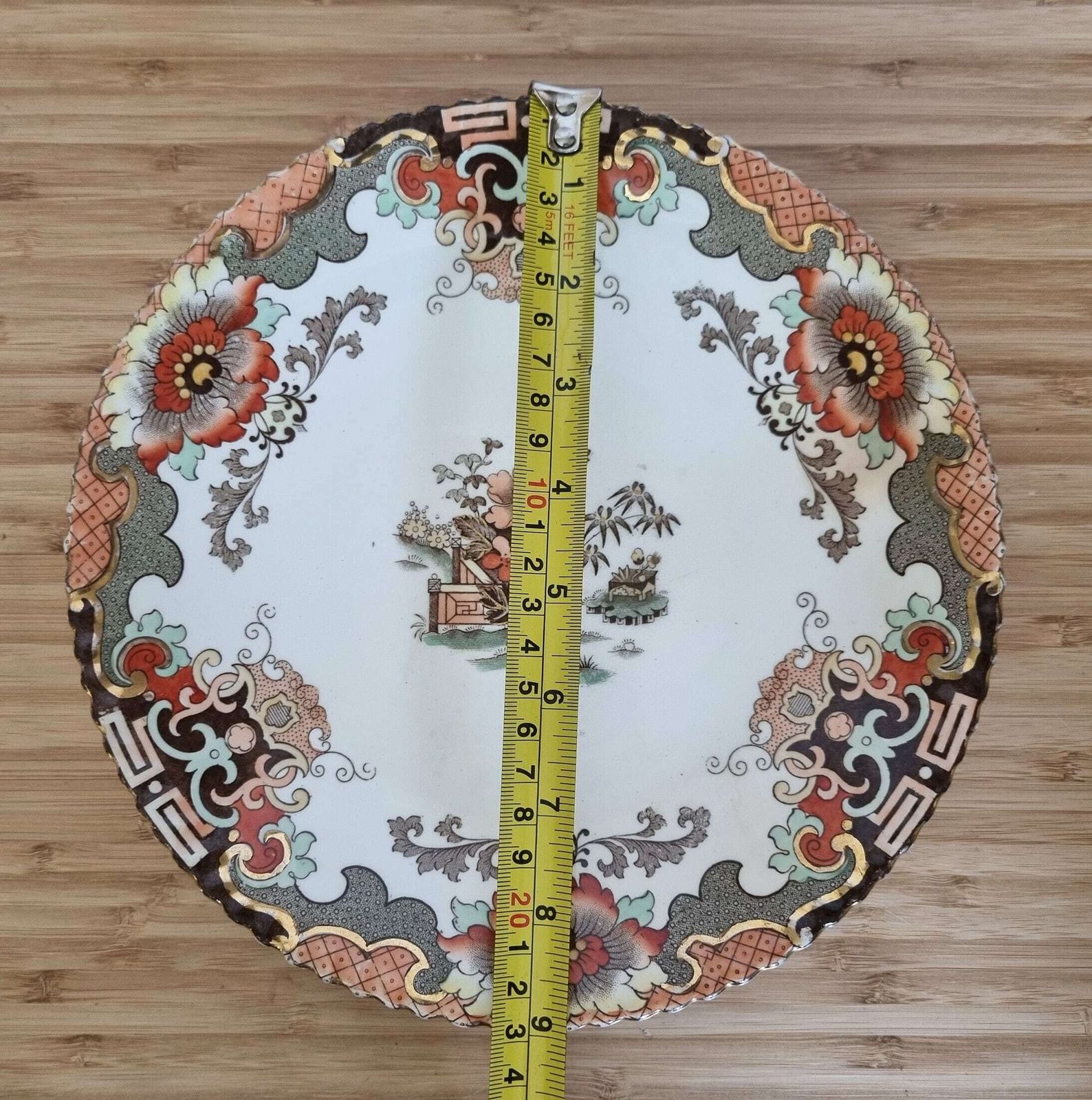 photo furniture Antique Imari Plate, Samuel Radford England, Antique 1800s, Victorian Pottery Ceramics   Opulent Colours And Floral Pattern, 23cm, 9"