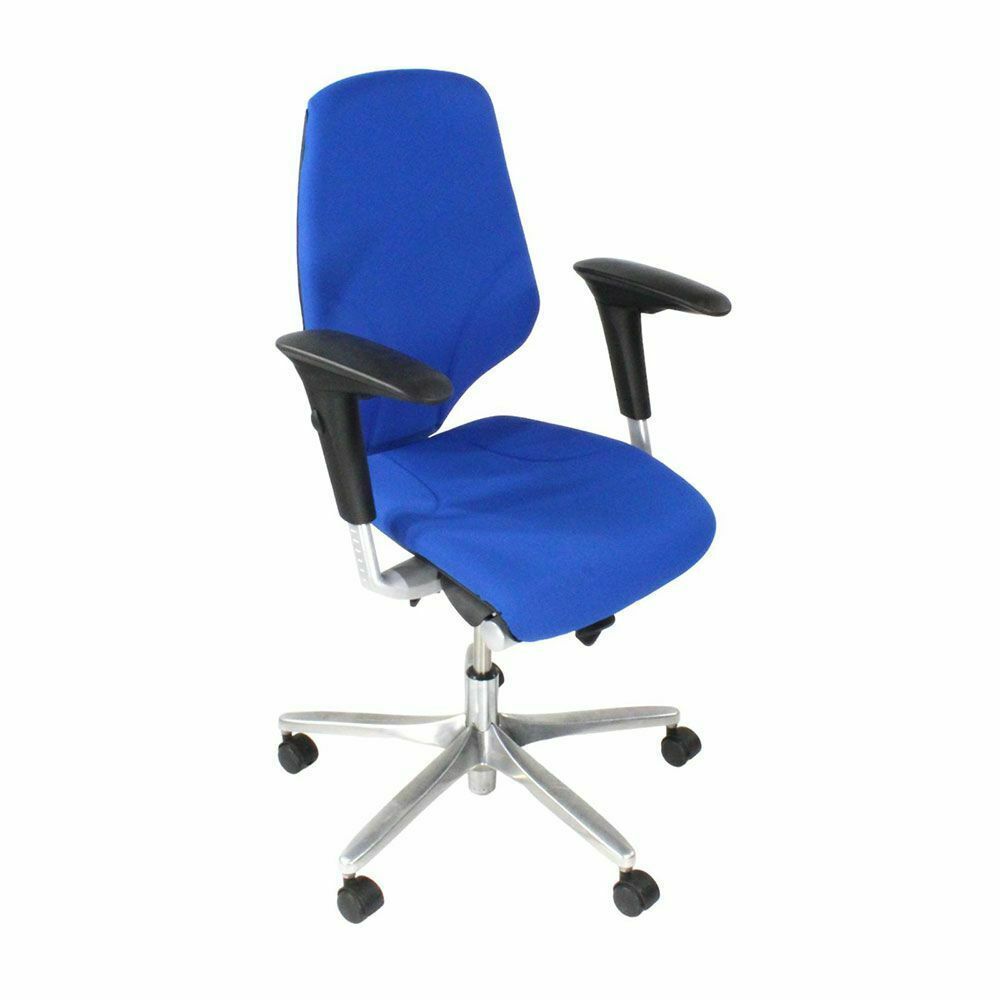 Giroflex: G64 Task Chair In Blue Fabric/Aluminium Frame   Refurbished photo for sale