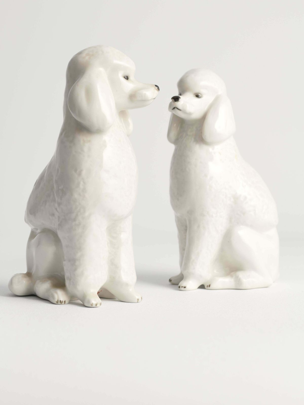 photo furniture White Hand Painted Porcelain Poodle Dogs By Lomonosov, Soviet, 1960s, Set Of 2