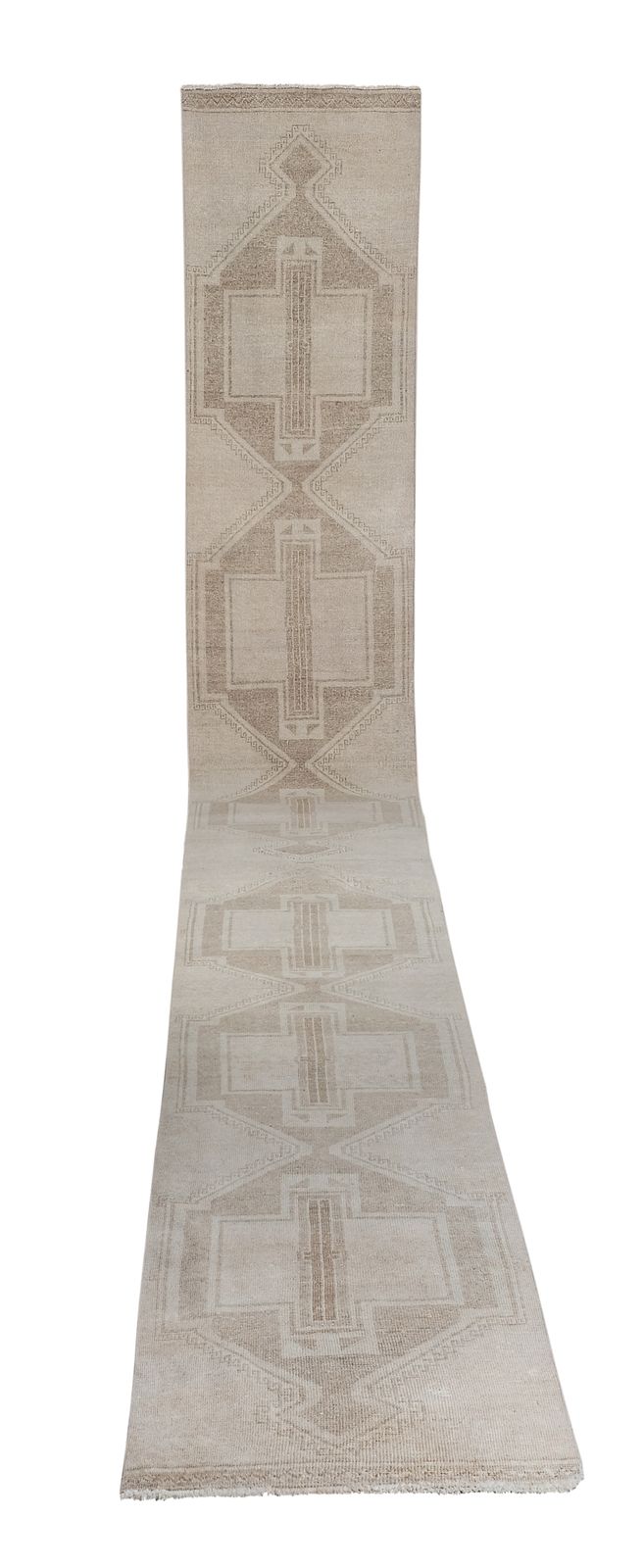 Hand Knotted Turkish Kurdish Runner   Low Pile Tribal Runner 3'3" X 28'1"