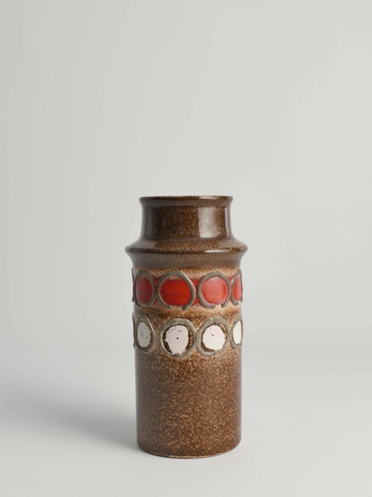 Mid Century Modern Brown Ceramic Vase By Veb Haldensleben, East Germany, 1960s photo 155.0