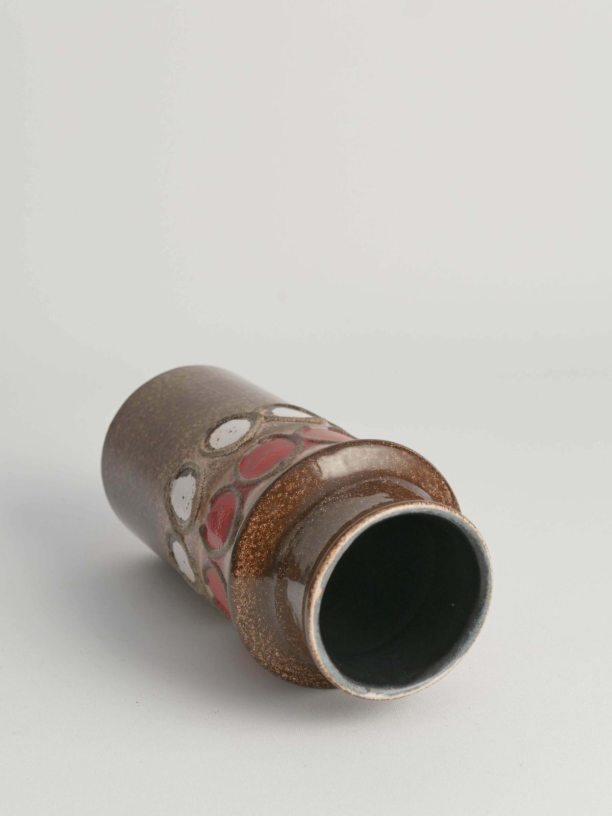 Mid Century Modern Brown Ceramic Vase By Veb Haldensleben, East Germany, 1960s photo vintage