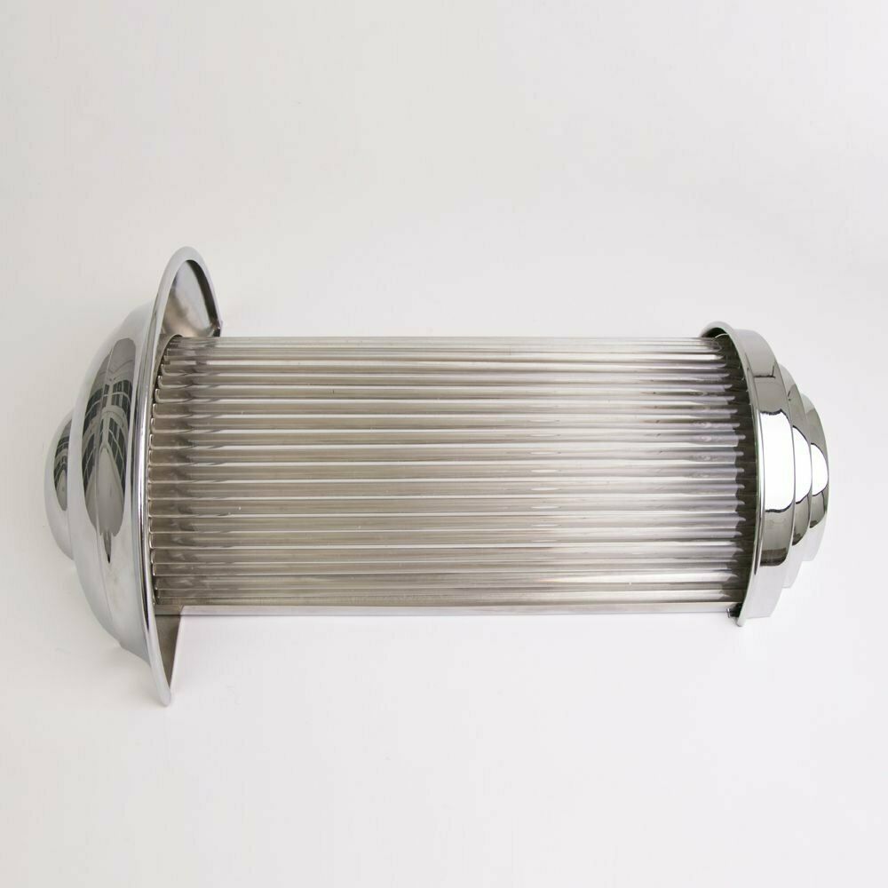 Pair Of Art Deco Odeon Style Wall Lights, British C.1930 photo Lighting