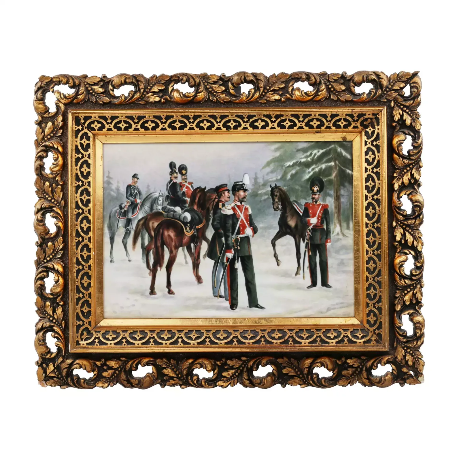 Porcelain Layer Of The Ipf, With A View Of Soldiers And Officers Of The Dragoon Regiment Of The Times Of Nicholas I. photo for sale