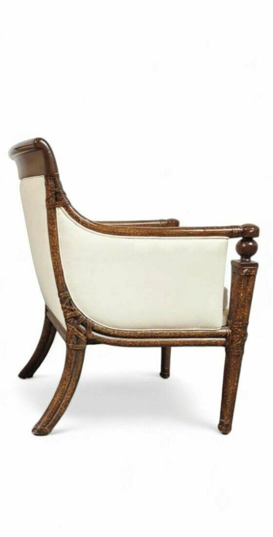Stunning Mid Century Faux Painted Bamboo French Armchair