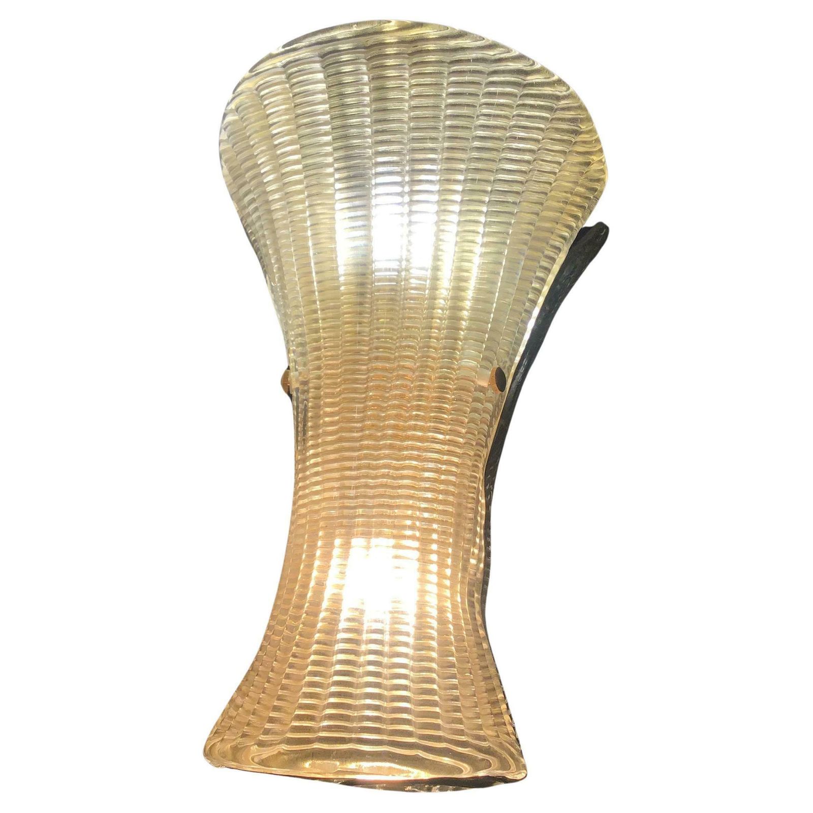 Venini Large Sconce Gold Murano Glass Brass 1950 Italy