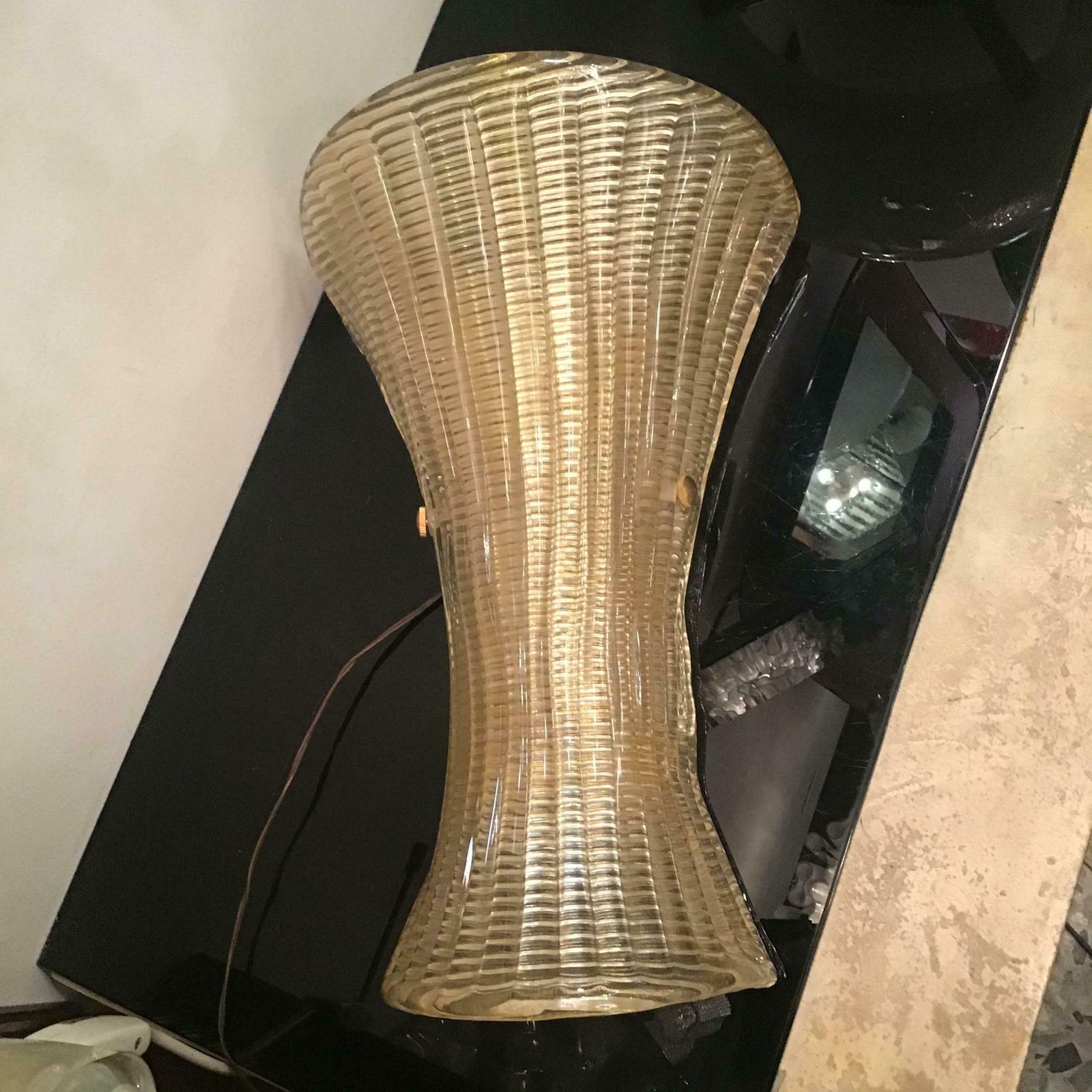 Venini Large Sconce Gold Murano Glass Brass 1950 Italy photo furniture