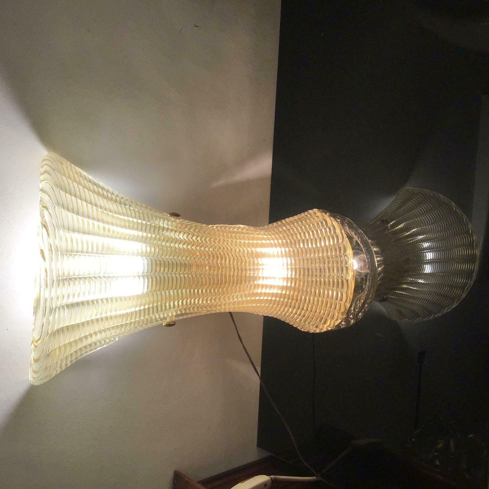 photo vinterior Venini Large Sconce Gold Murano Glass Brass 1950 Italy