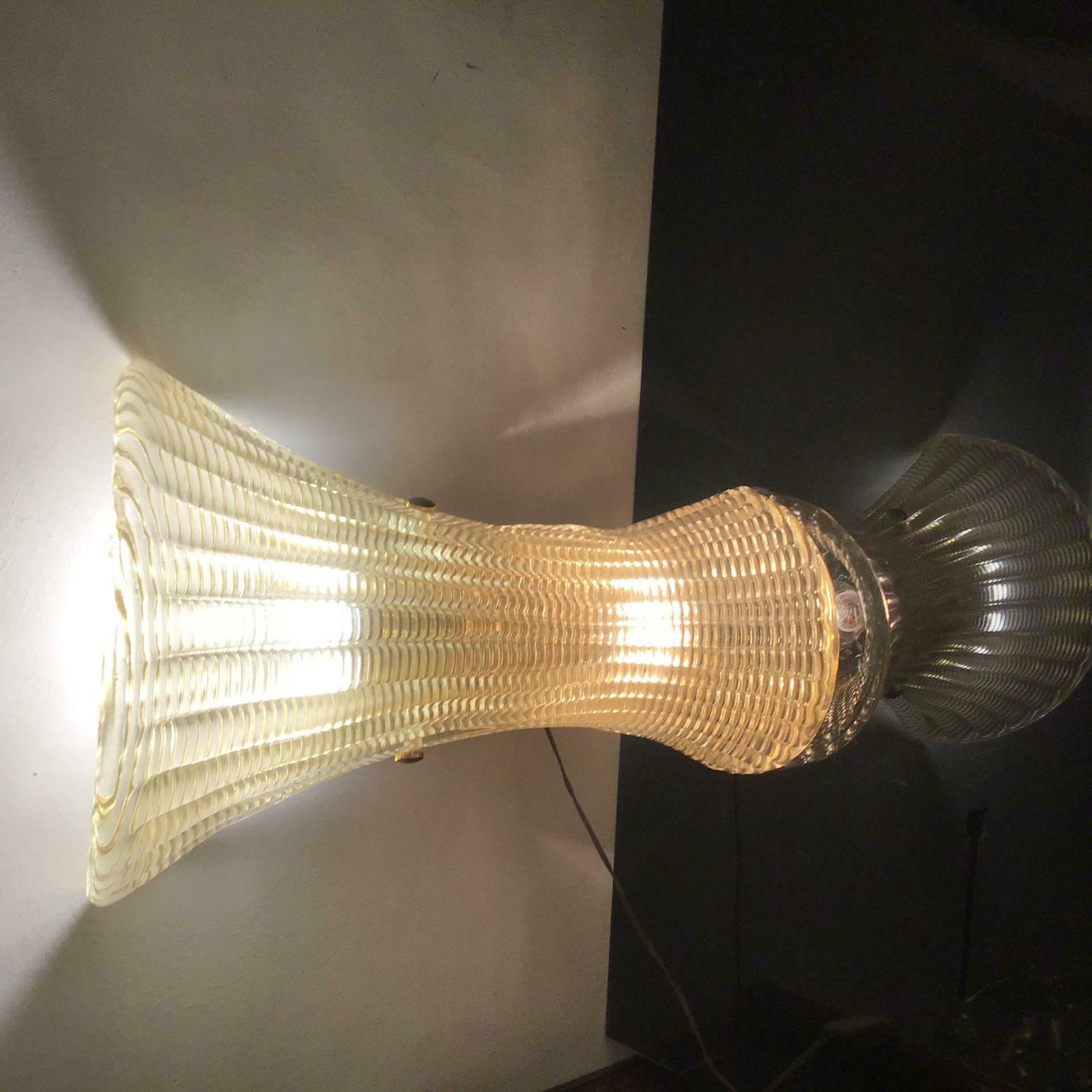 photo vintage Venini Large Sconce Gold Murano Glass Brass 1950 Italy
