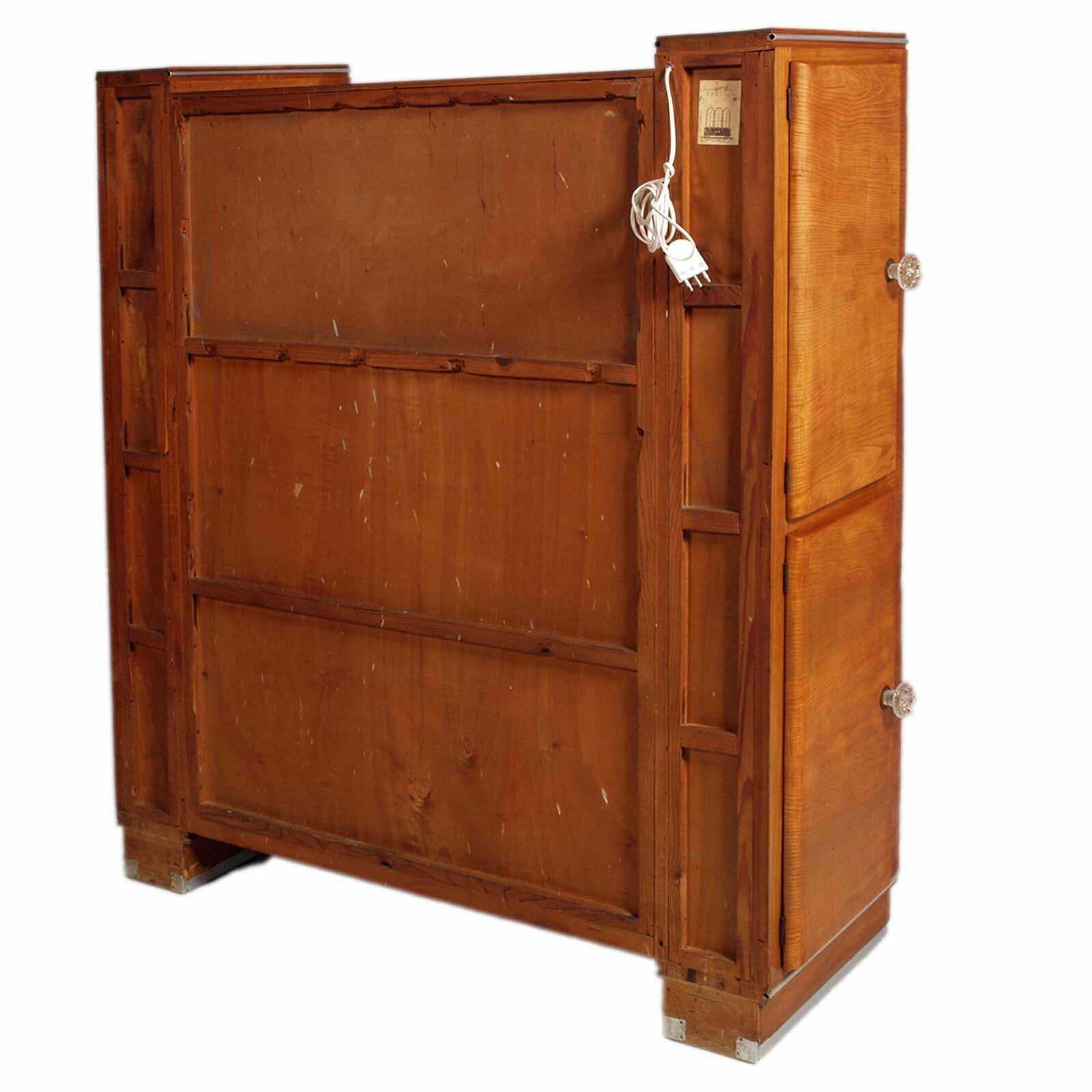 1940s Art Decò Rounded Cabinet Dry Bar Sideboard By A. Fallica For A. Liporesi photo vintage