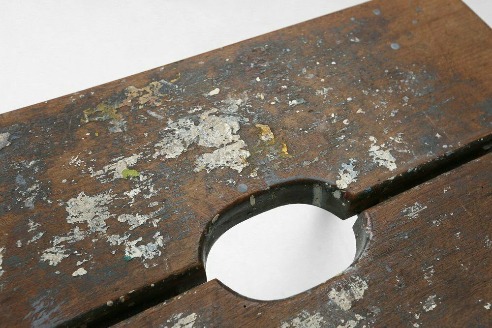 Industrial French Wooden Painters Stool, 1930s photo 668.0