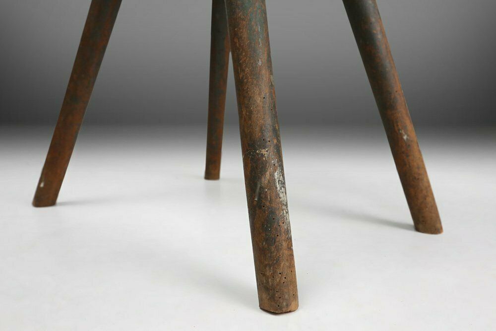 photo furniture Industrial French Wooden Painters Stool, 1930s