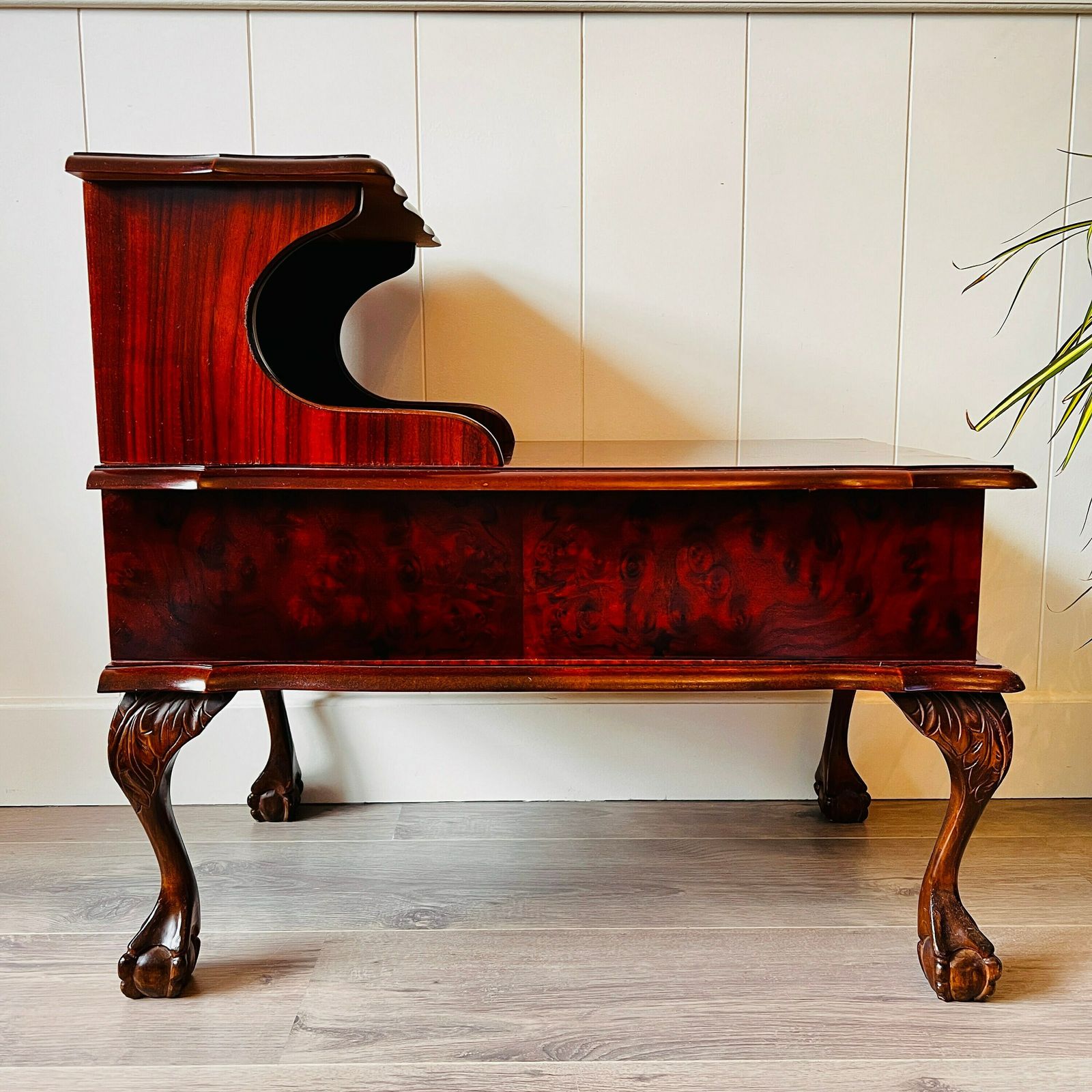 Vintage Wood Cabinet, Night Bedside Cabinet, Table Nightstand One Drawer With Lion Legs Louis XV Style photo furniture