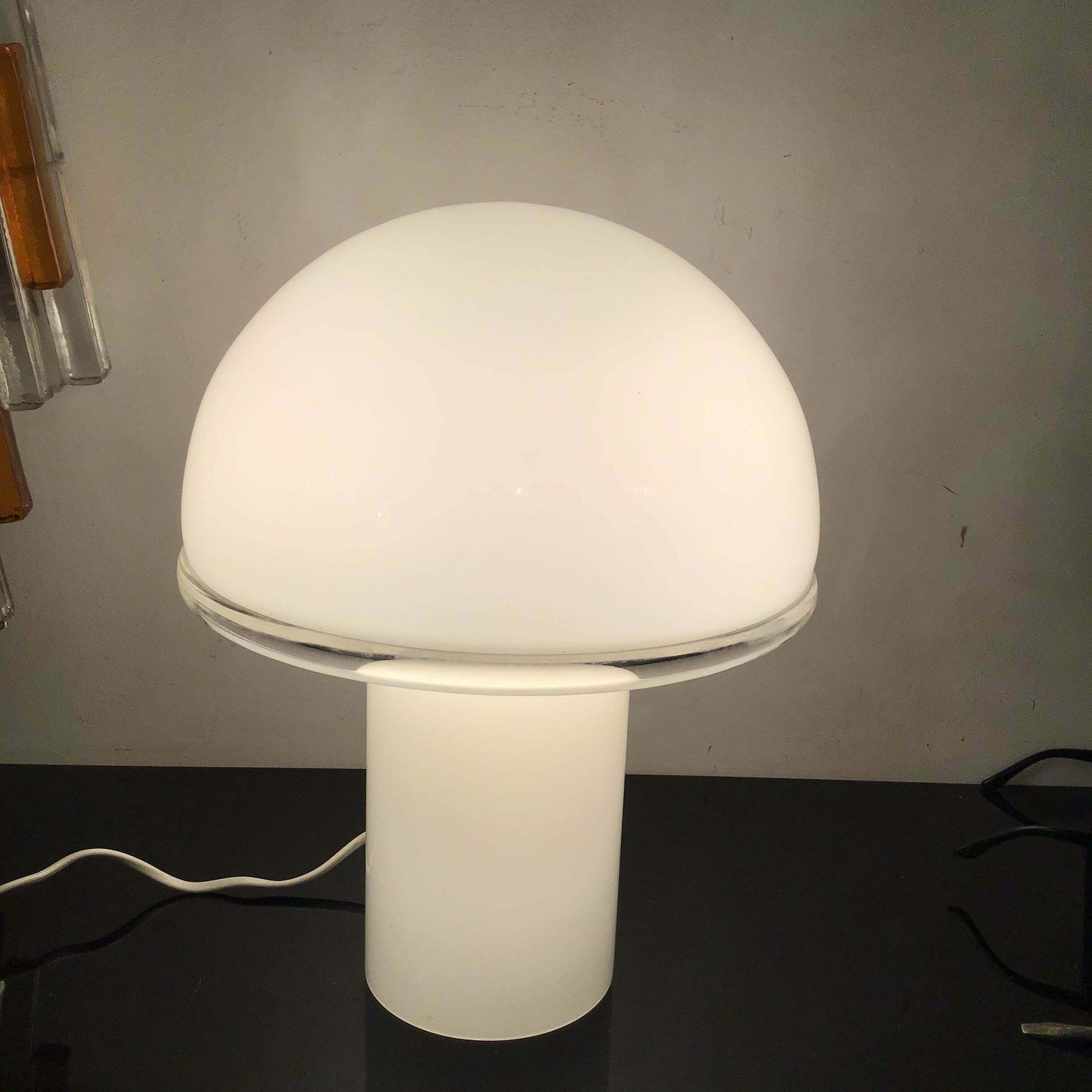 Luciano Vistosi Artemide Table Lamp Murano Glass Metal 1970 Italy photo for sale