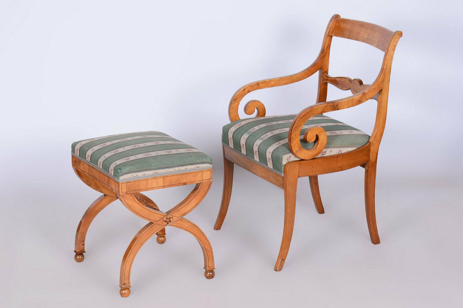 Restored Biedermeier Armchair, Beech, Oak, Cherry, Austria, 1830s photo buy