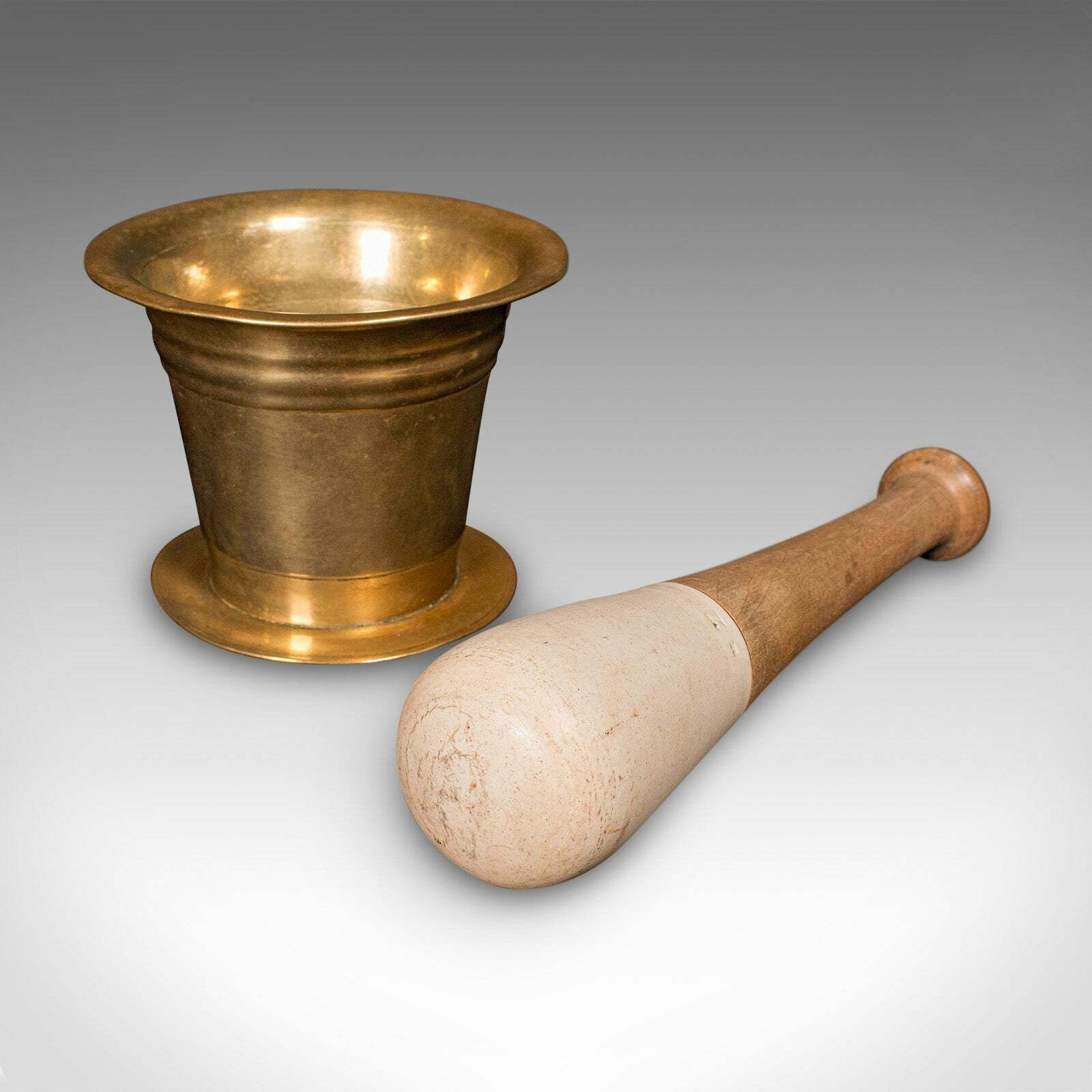 Antique Apothecary Mortar And Pestle, English, Bronze, Beech, Chemist, Victorian photo furniture