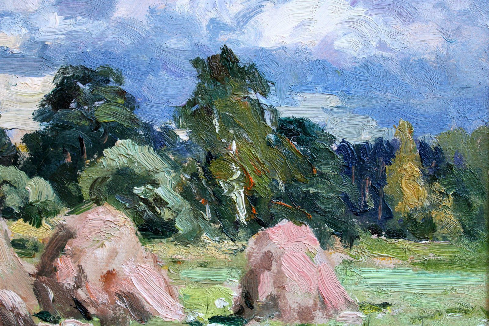 Edgars Vinters Haystacks. 1984, Cardboard, Oil, 40x49.5 Cm 1984 photo 837.0