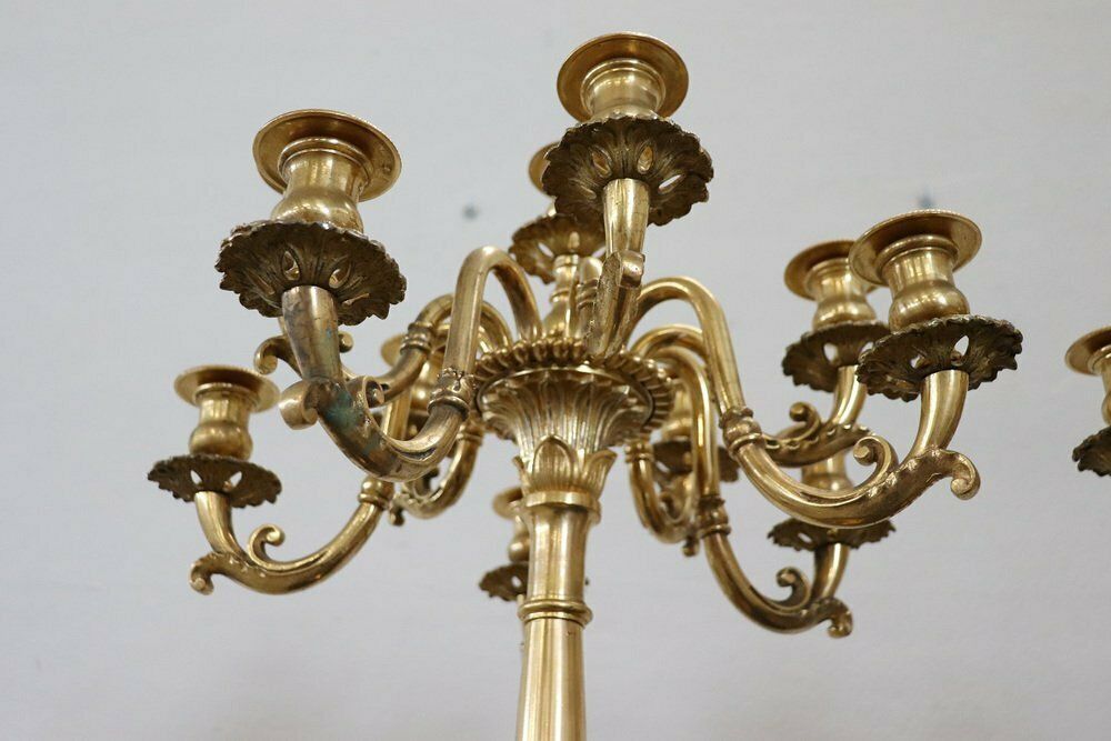 10881.0 Antique Gilt Bronze Candelabras With Eleven Lights, Late 19th Century, Set Of 2 photo