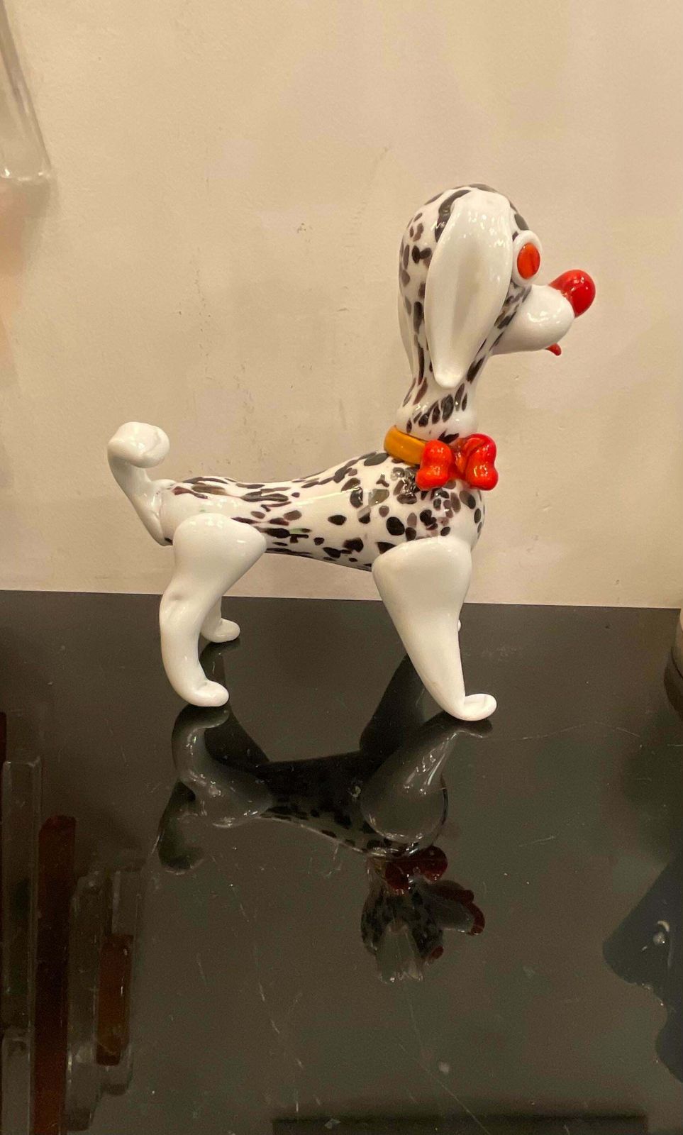 Dalmatian Dog In Murano Glass   Made In Italy 1970   Attributed To Vistosi photo for sale
