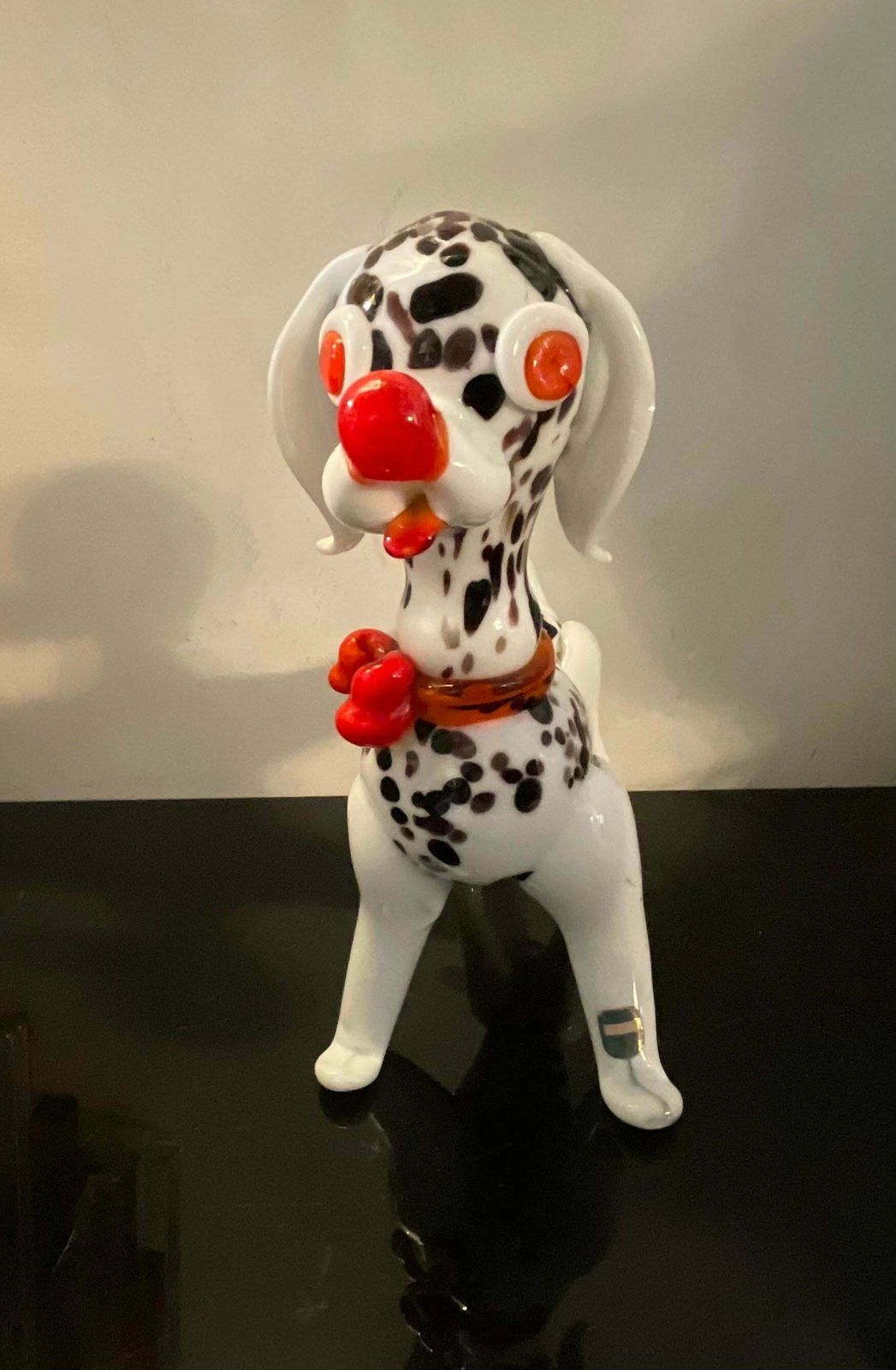 Dalmatian Dog In Murano Glass   Made In Italy 1970   Attributed To Vistosi photo vintage