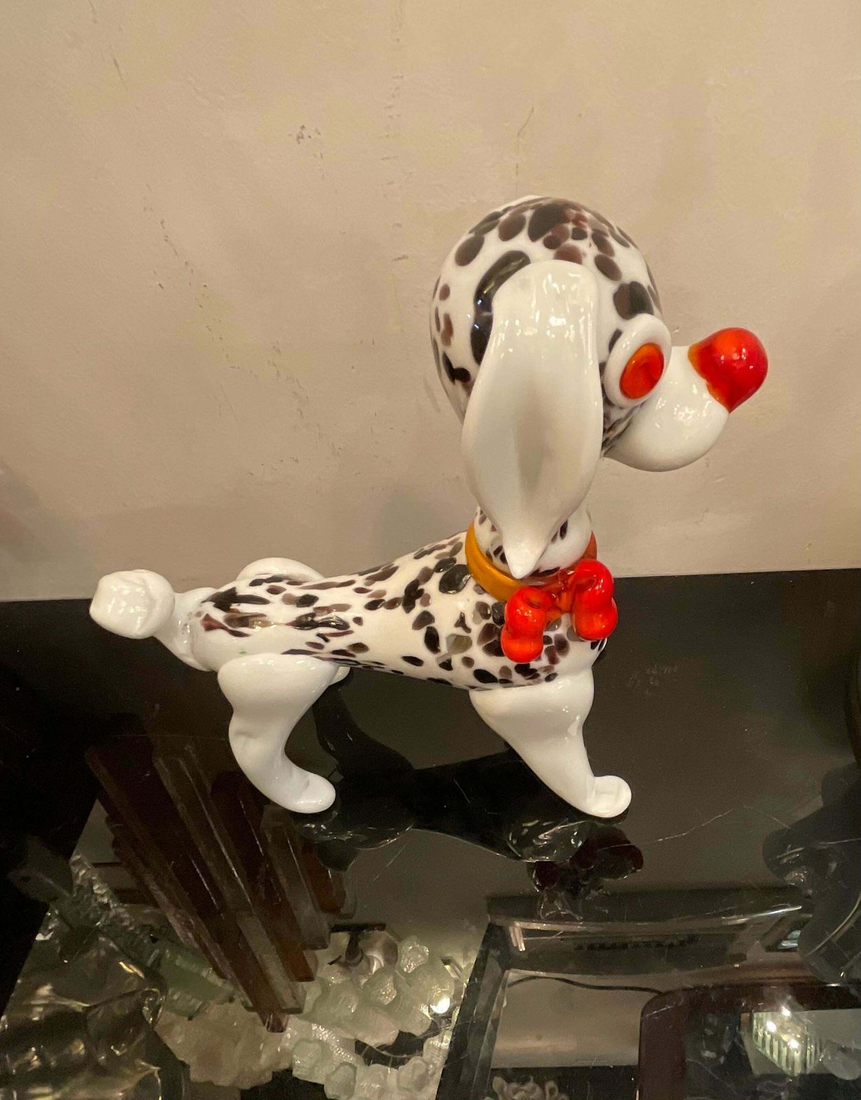 Home Decor Dalmatian Dog In Murano Glass   Made In Italy 1970   Attributed To Vistosi photo