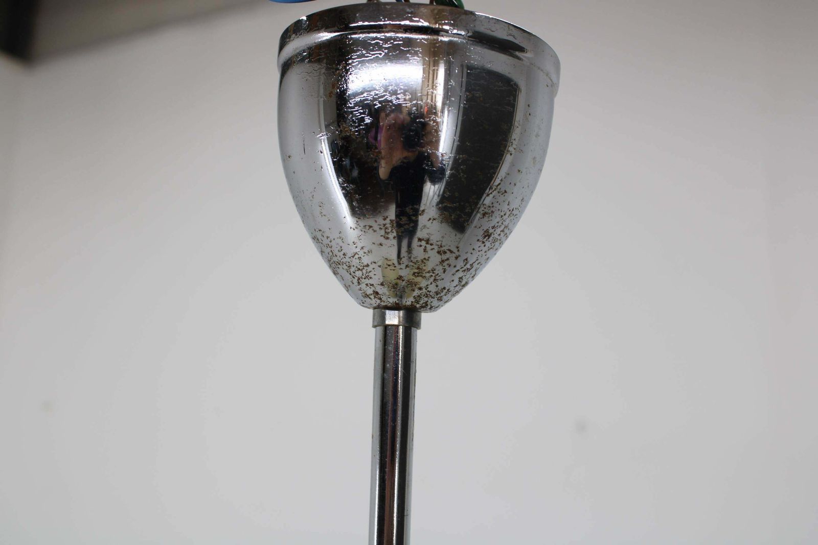 1930s Restored Bauhaus Chrome Plated Chandelier By Zukov , Czechoslovakia photo furniture