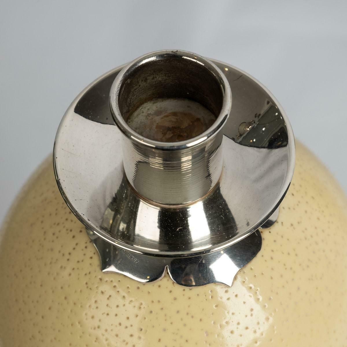 Pair Of Ostrich Egg Mounted Silver Plate Candlesticks, Anthony Redmile C.1970 photo 1595.0
