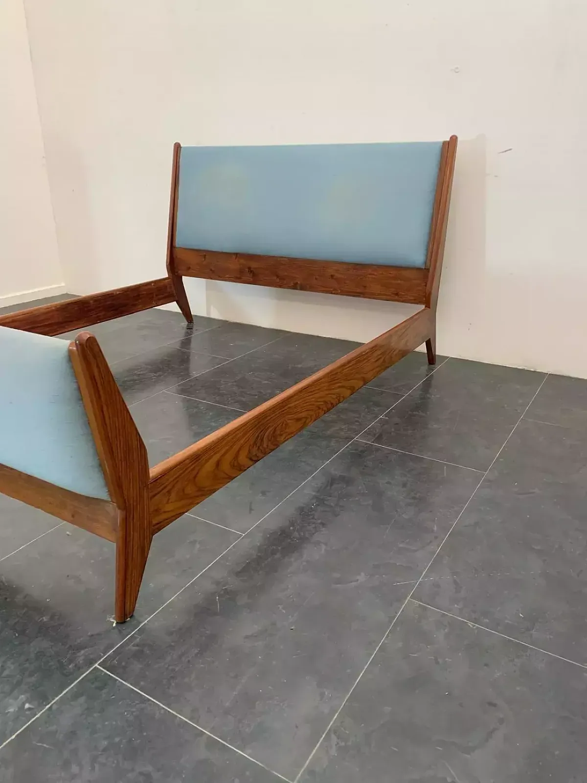 Rosewood And Fabric Bed By Frauflex, 1960s photo for sale