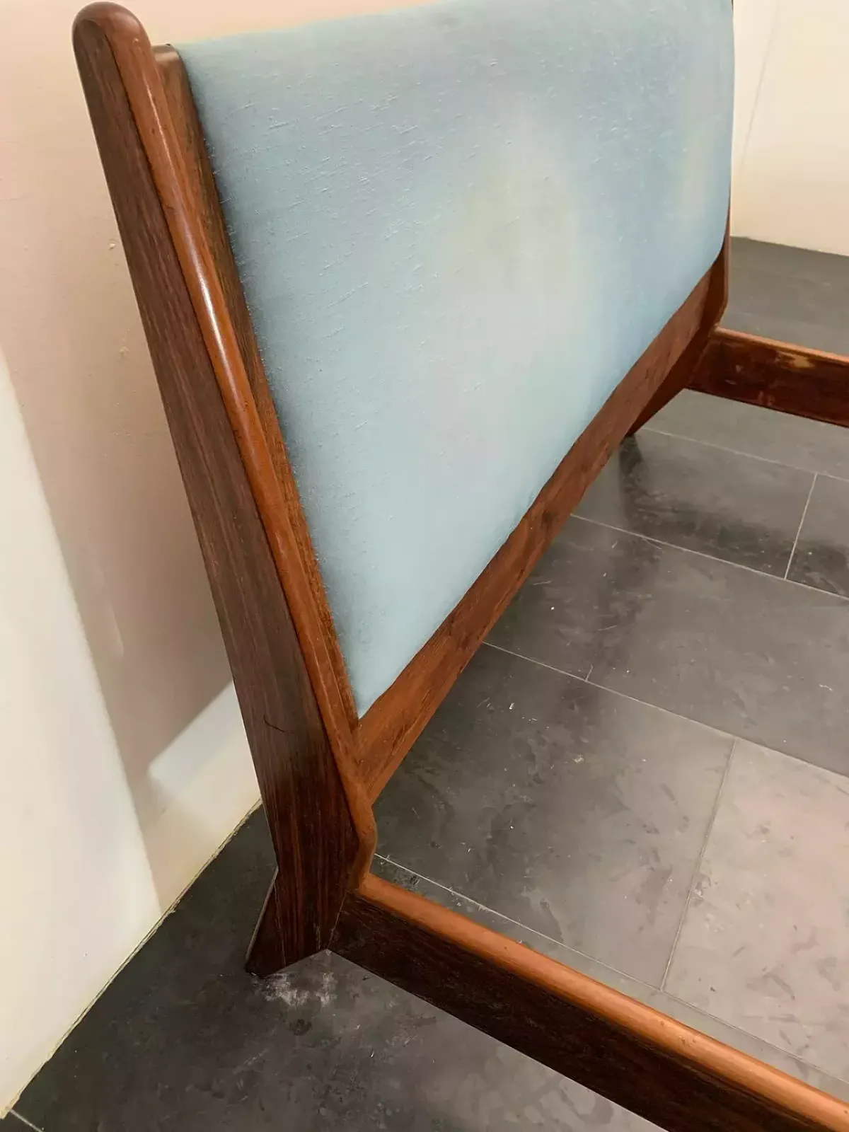 photo for sale Rosewood And Fabric Bed By Frauflex, 1960s