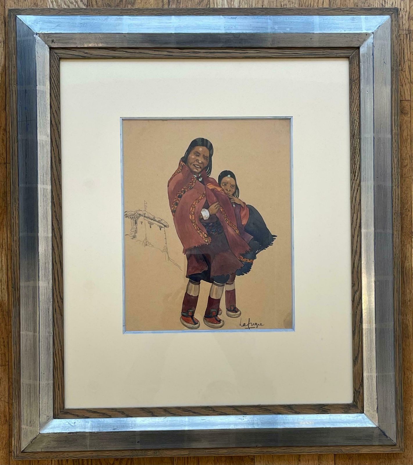 Léa Lafugie (1890 1972), Gouache Of A Tibetan Woman And Child photo furniture