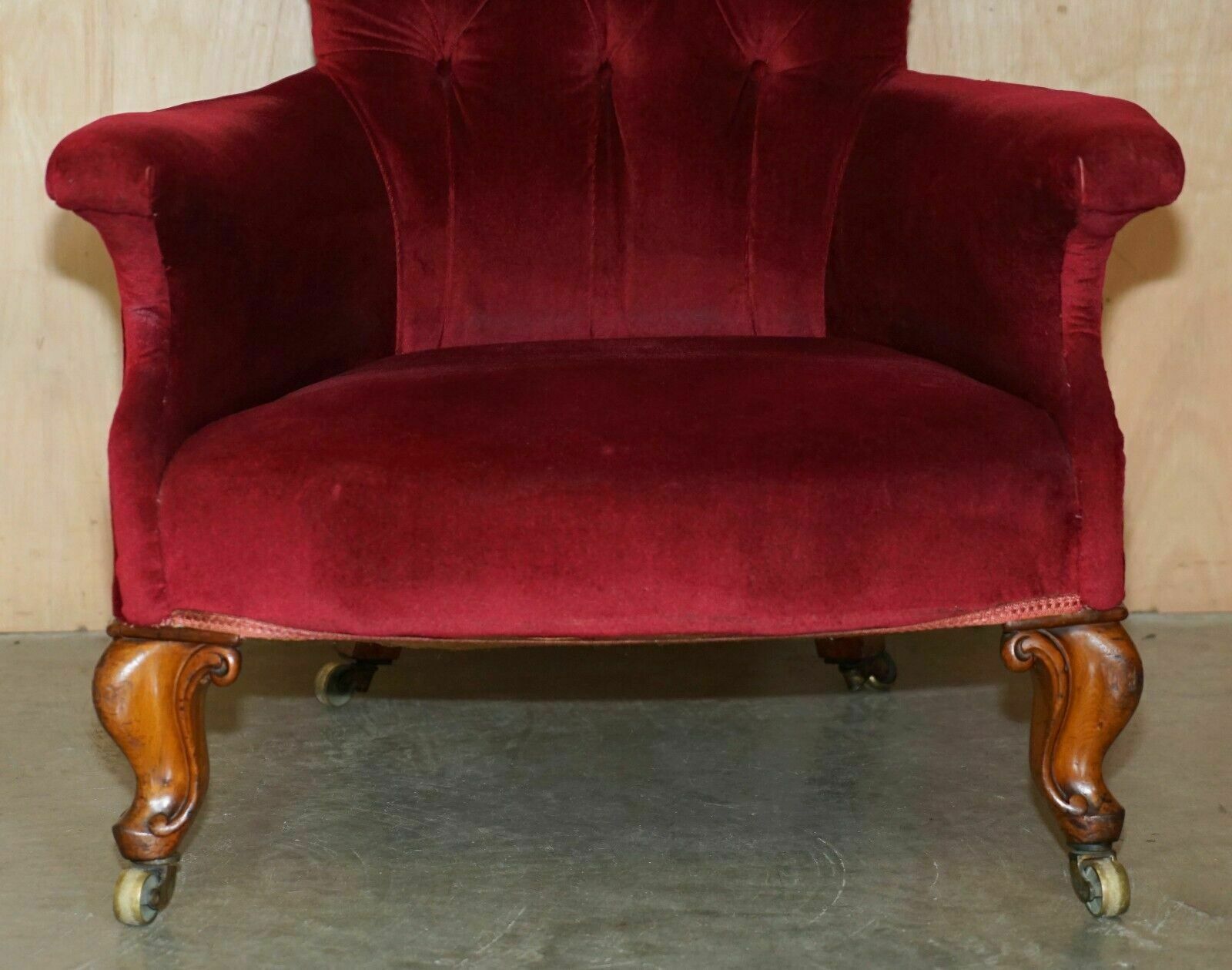 Exquisite Antique William IV 1830 Chesterfield Tufted Walnut Library Armchair photo buy