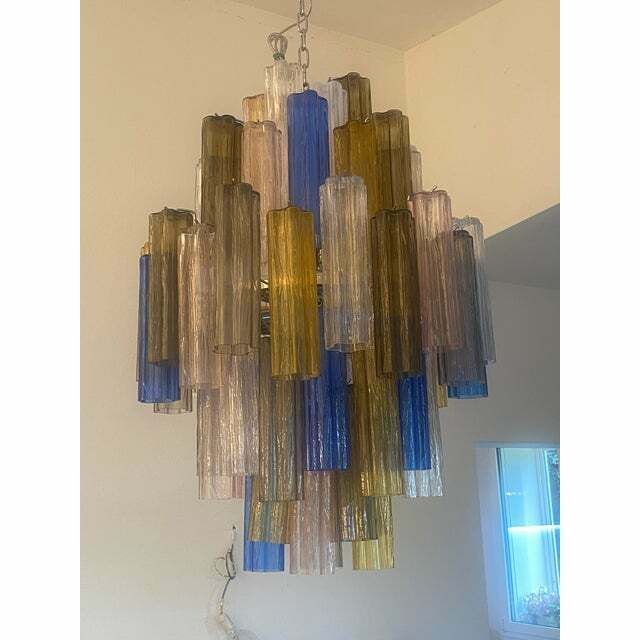 photo for sale Contemporary Modern "Tronco" Murano Glass Sputnik Chandelier Venini Style