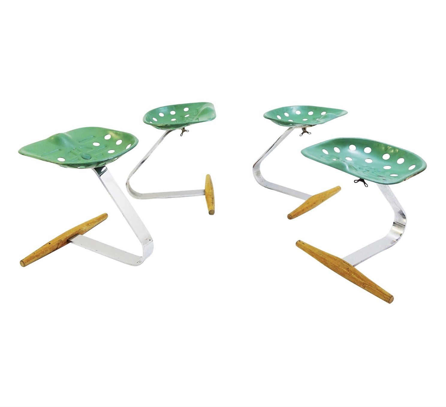 Set Of 4 “Mezzadro Tractor” Stools By Achille & Pier Giacomo Castiglioni
