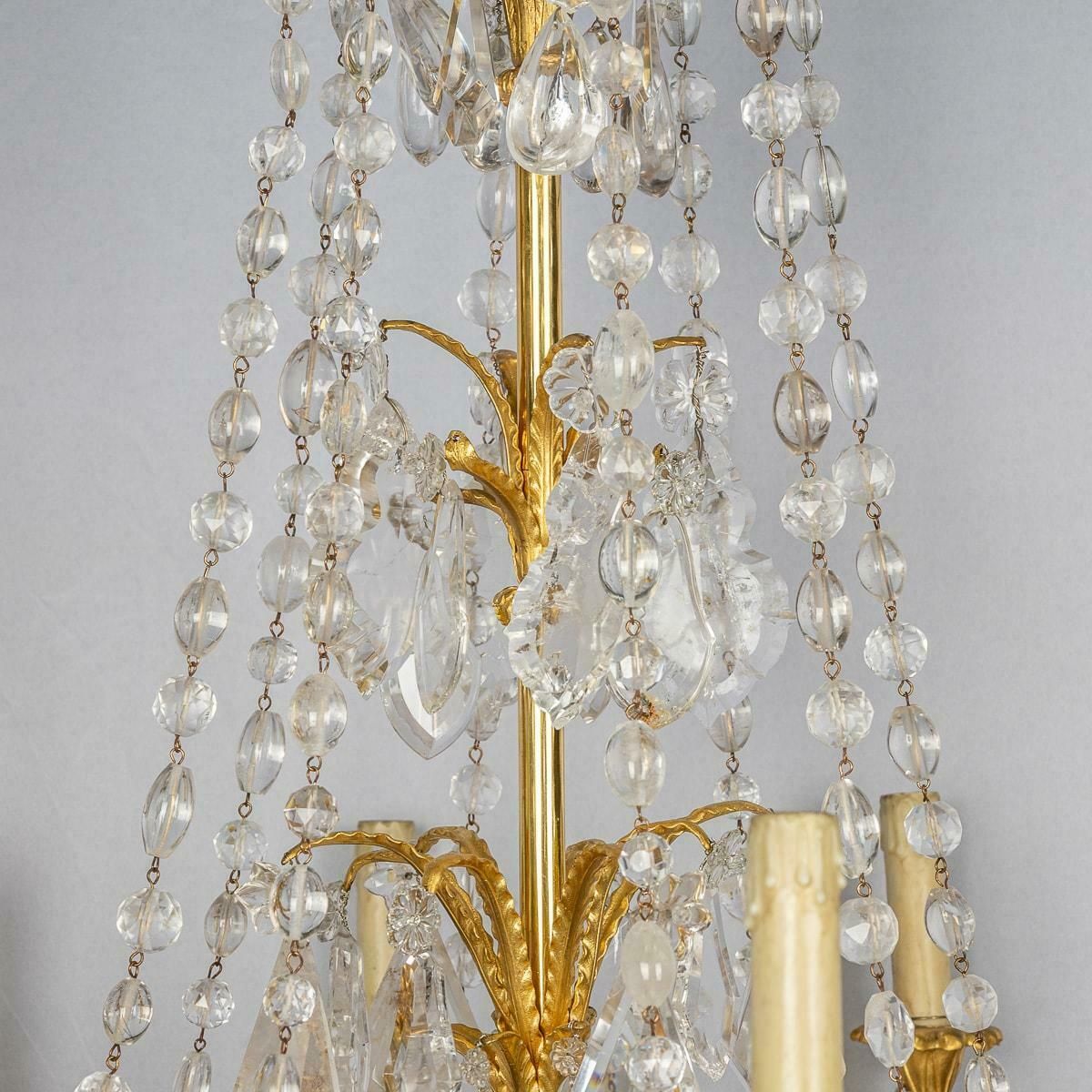 Antique 18th Century French Ormolu & Cut Rock Crystal Chandelier C.1770 photo vinterior