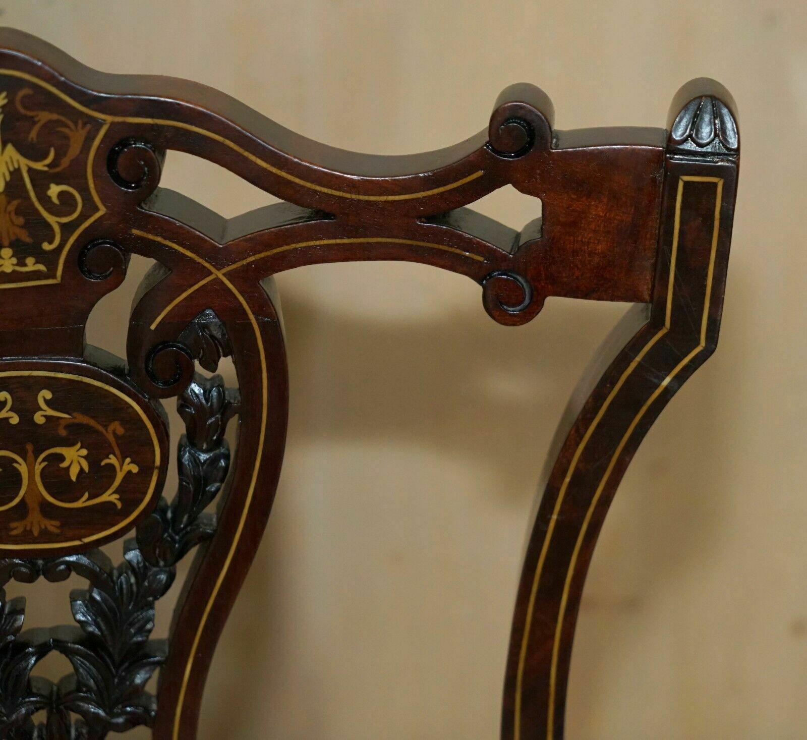 Antique Victorian Rosewood Salon Nursing Chair With Stunning Inlaid Back Panel photo 475.0