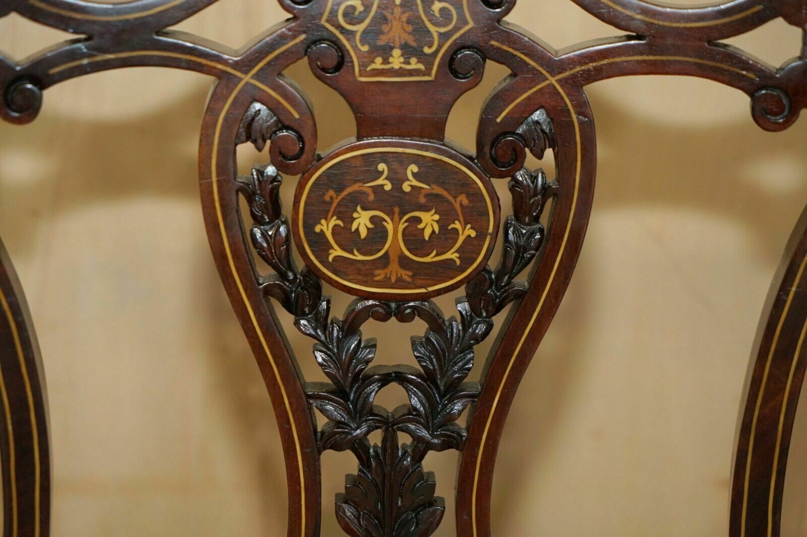 Antique Victorian Rosewood Salon Nursing Chair With Stunning Inlaid Back Panel photo buy