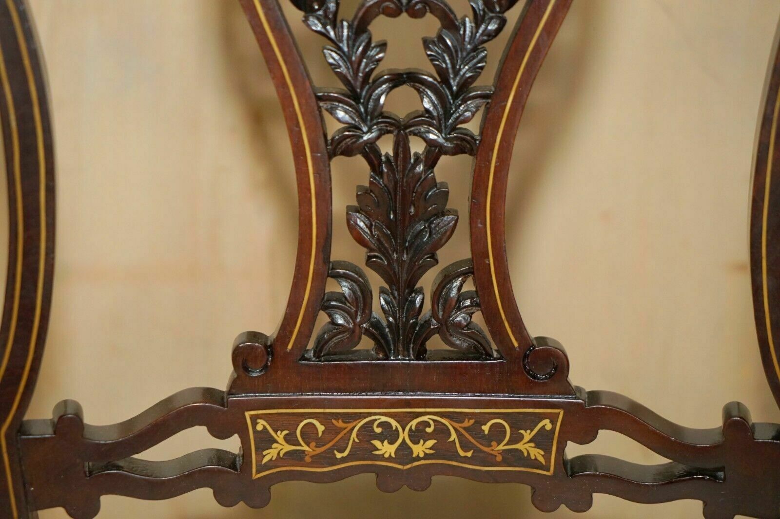 Antique Victorian Rosewood Salon Nursing Chair With Stunning Inlaid Back Panel photo vintage