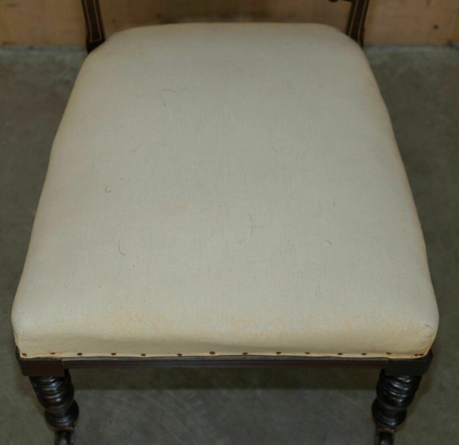 photo for sale Antique Victorian Rosewood Salon Nursing Chair With Stunning Inlaid Back Panel