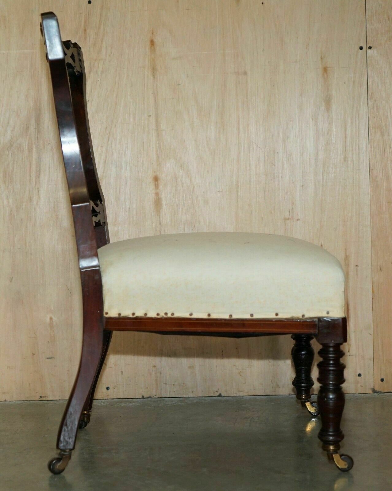 photo buy Antique Victorian Rosewood Salon Nursing Chair With Stunning Inlaid Back Panel