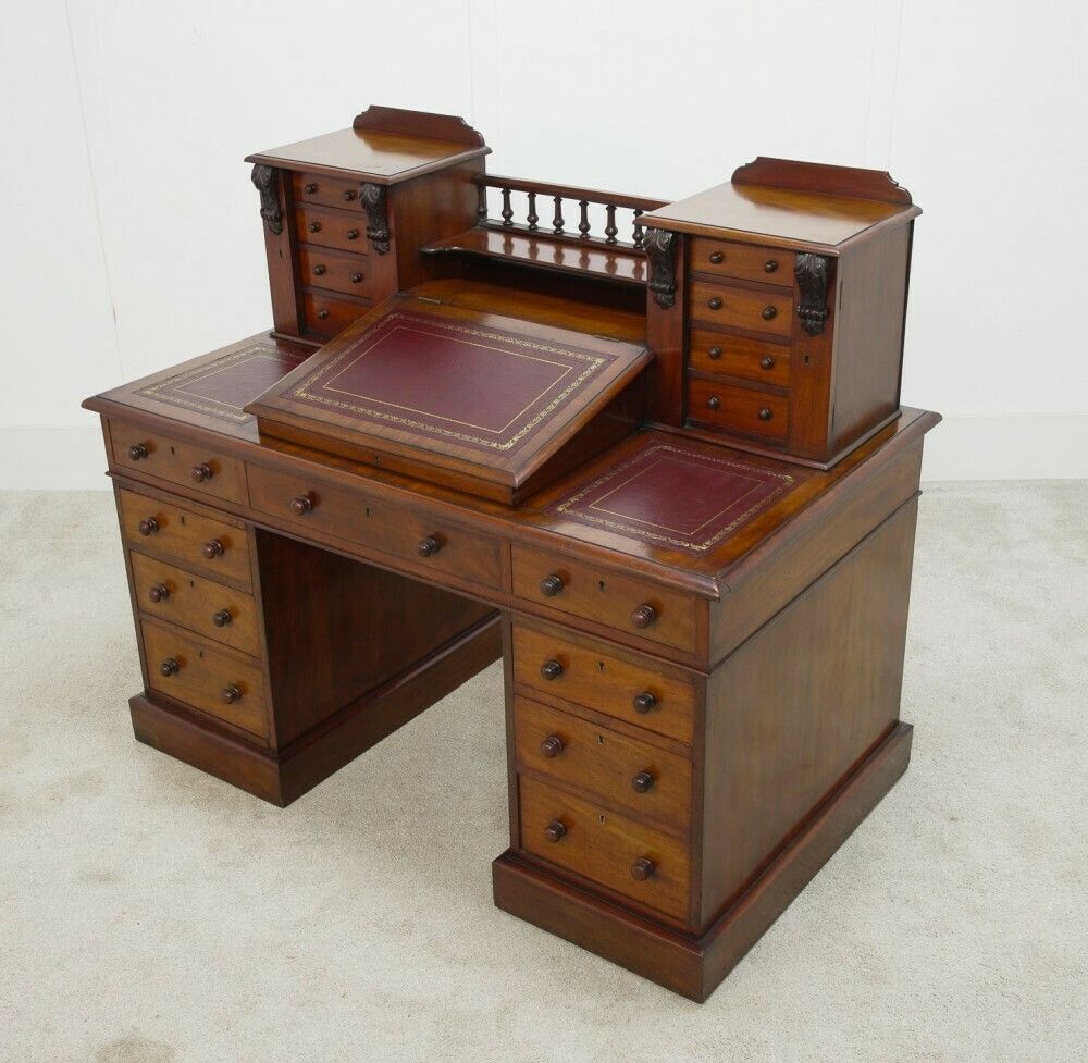 Victorian Charles Dickens Desk Mahogany Writing Table 1880 photo buy