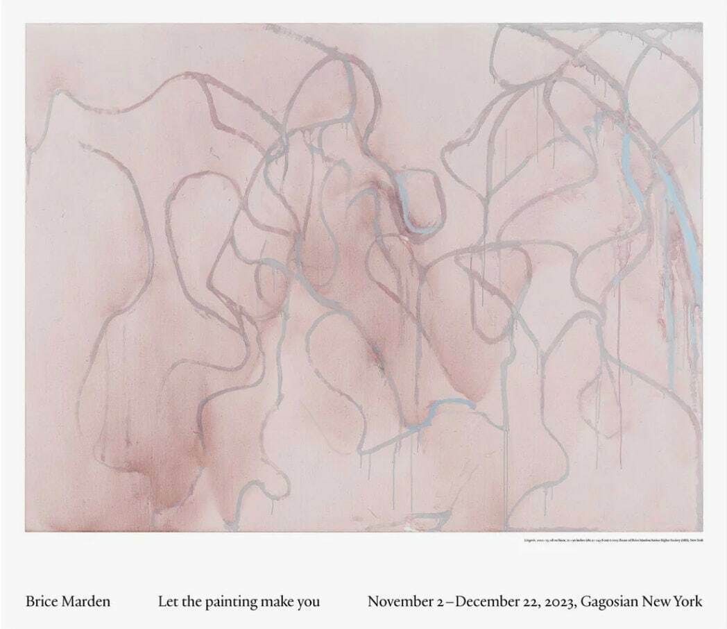 Original Brice Marden Exhibition Poster   Lingerie   Pink Wall Art Official Authentic Museum Gallery Print Abstract Expressionism Minimalism